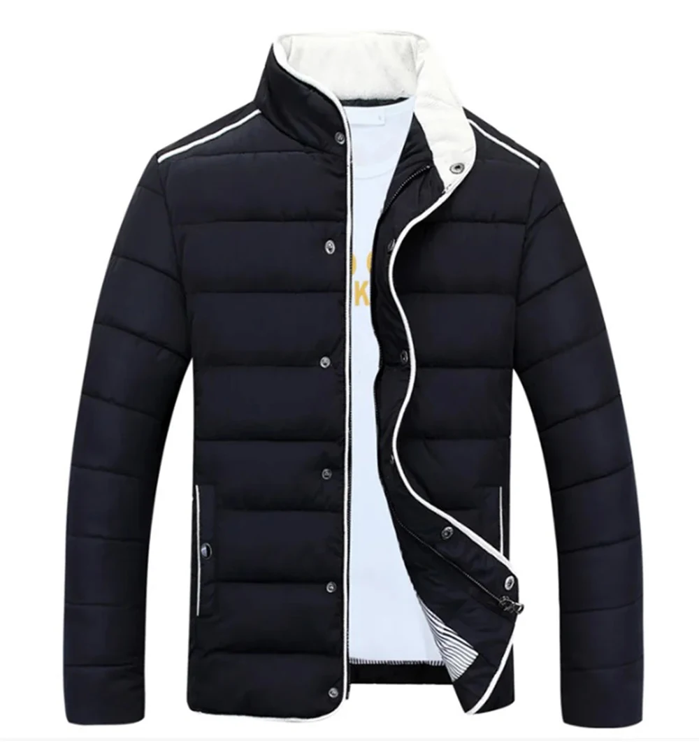 Men's Zipper Puffer Down Jacket Street Style Fashion Men Women Casual ...