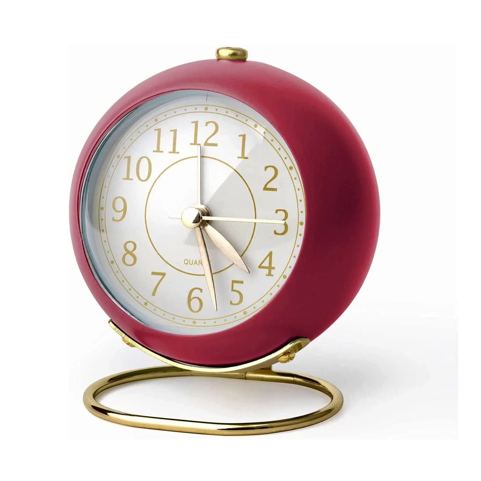 Tabletop Designer Table Clock Gold Finished Iron Metal Use Office ...