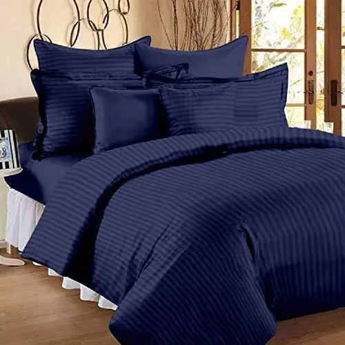 Custom Made Plain Cotton Satin Stripe Bedsheets In Size 100 X 108