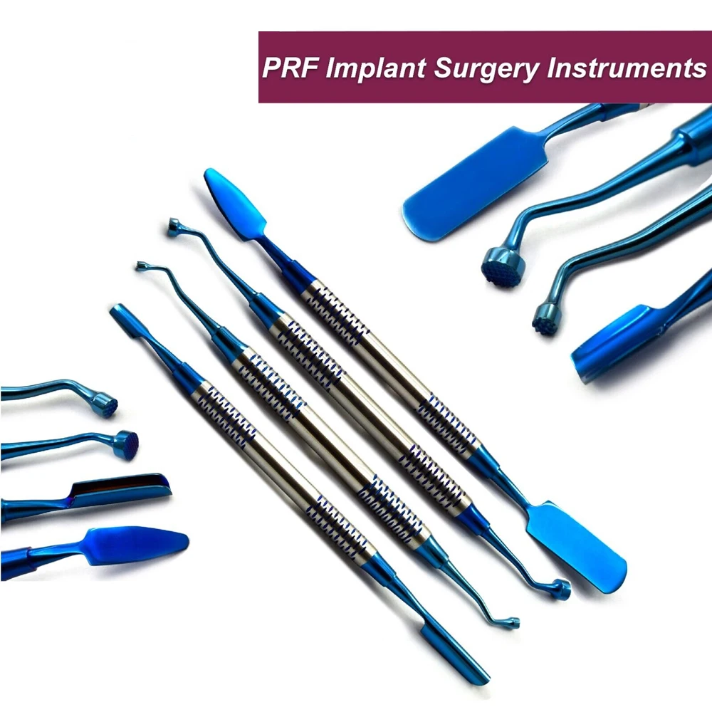 Dental Implant Prf Blue Titanium Bone Graft Carrier Spatula Instruments