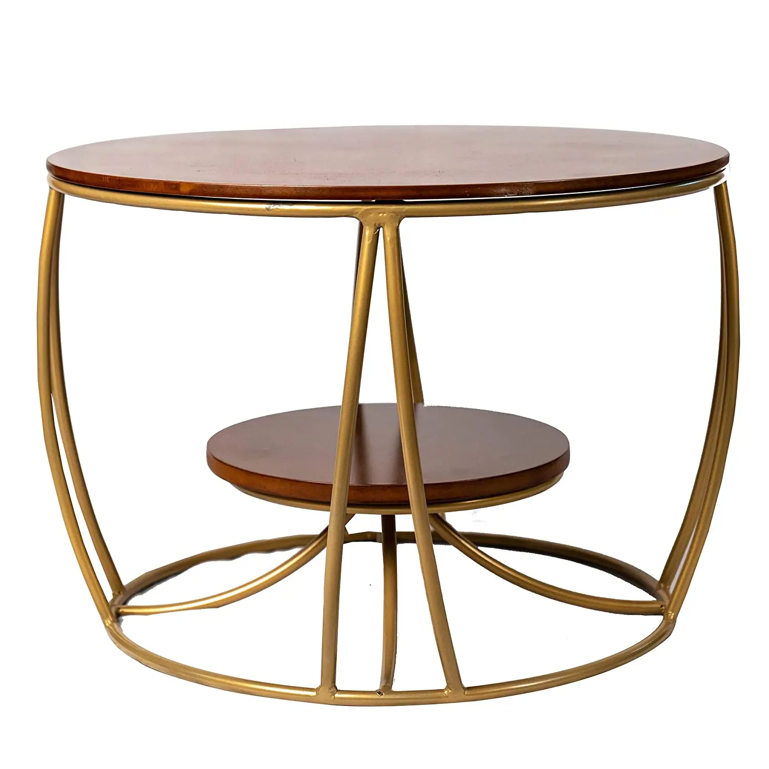 Double Display Wooden Top Modern Shaped Sofa Side Nesting Display Accessories Table Coffee