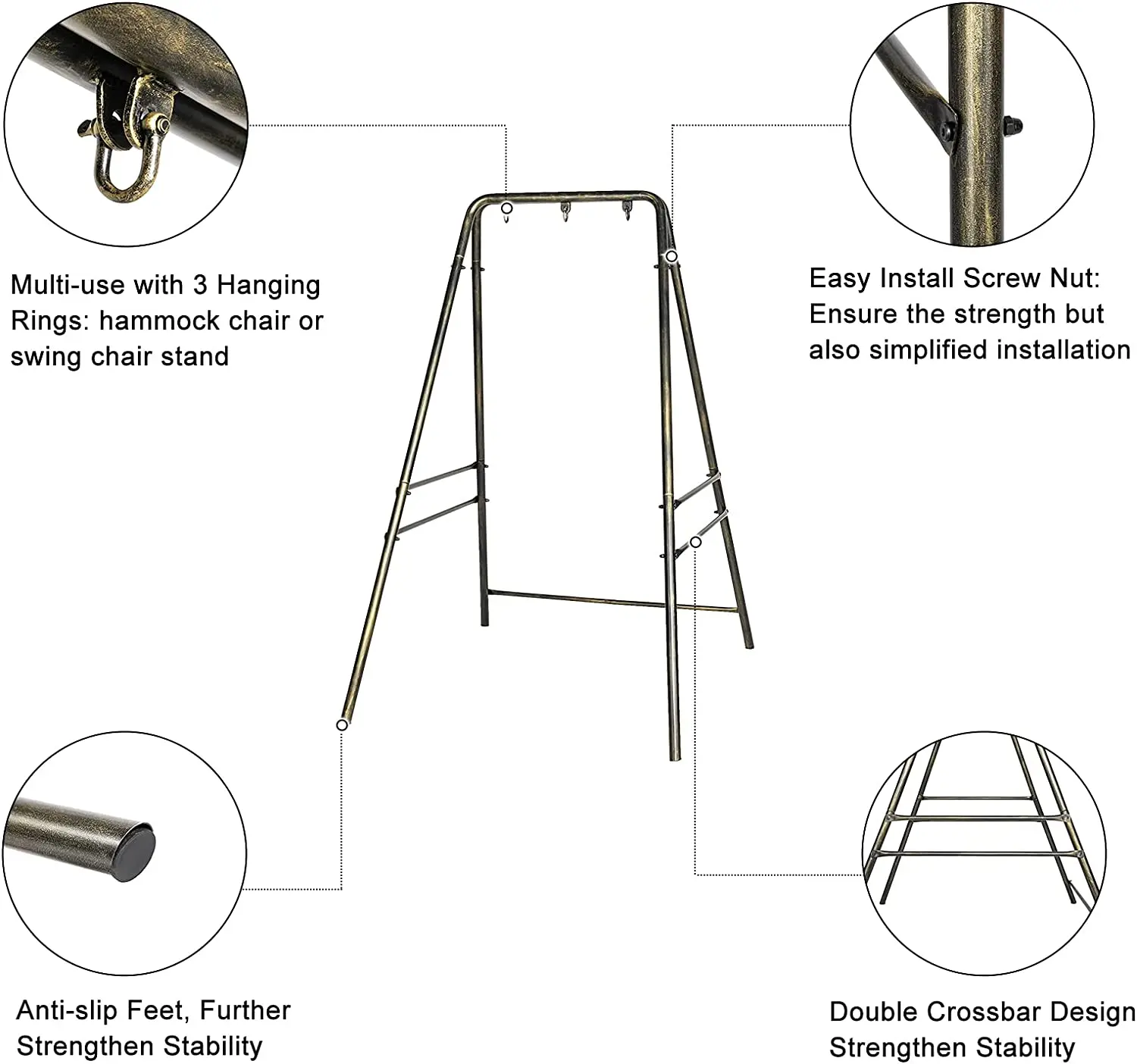 Best Quality Swing Stand Heavy Duty Hanging Chair Stand A Frame Metal