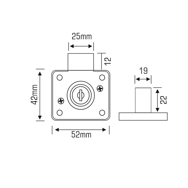 Chitra Drawer Lock Zinc Alloy Housing And Cylinder 23mm Lock