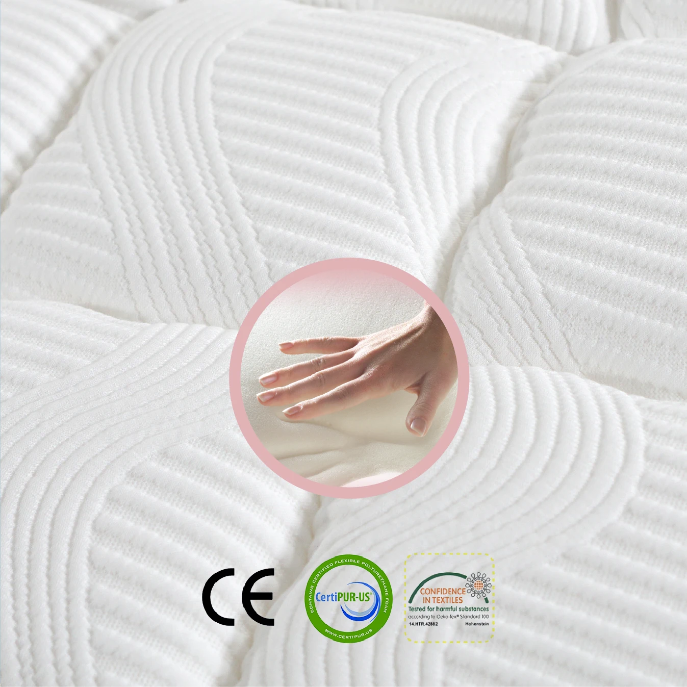 Ready To Ship 12" Luxury Euro Top Serenity Hybrid High Quality Knitted