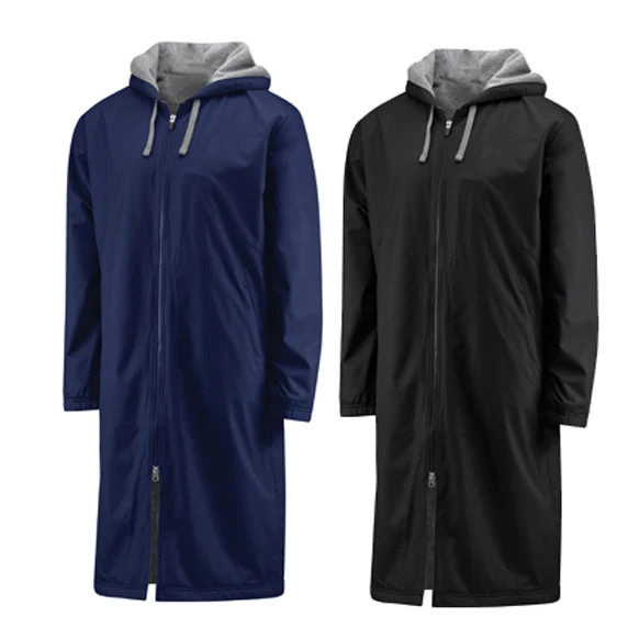 Men Long Sleeve Waterproof Swim Parka Changing Robe Waterproof Warm Coat Surf Poncho For Water