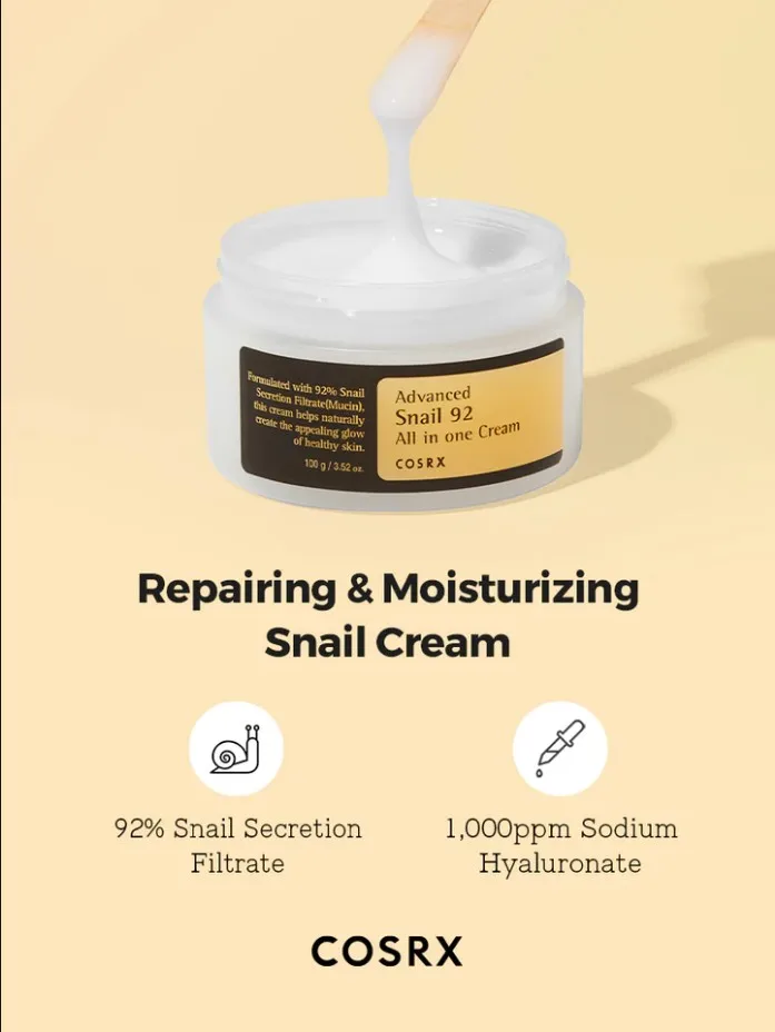 Advanced snail 92 all in one cream. Cosrx snail cream. advanced snail.
