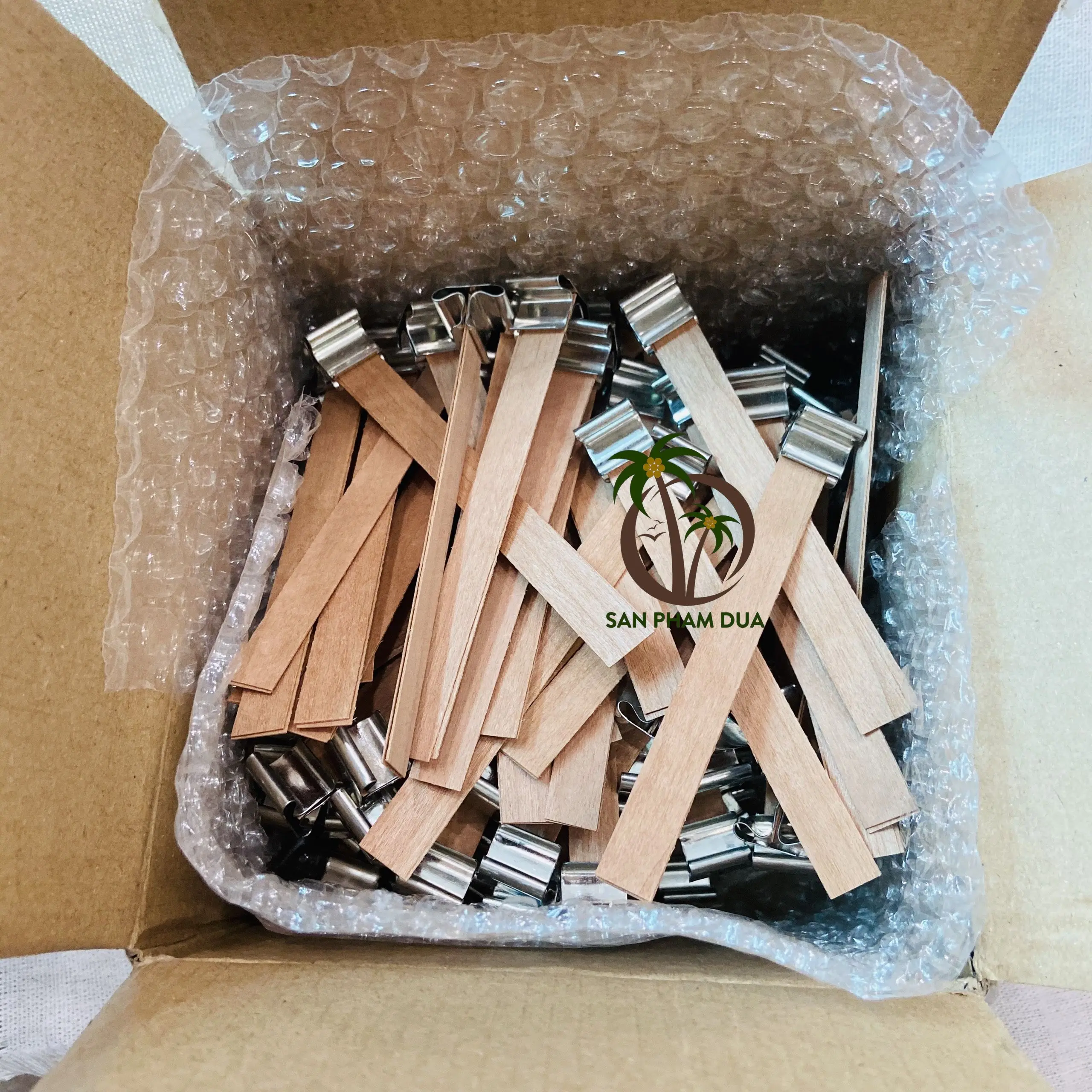 Wooden Wick For Making Candle Wick Set Handmade Customized Length Cotton Wick Coconut Shell