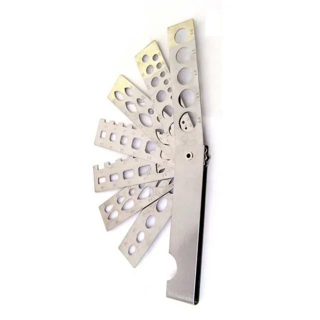 Diamond Gemstone Gem Stone Bead Jewelry 7 Blade Fan Gauge Gage Measure