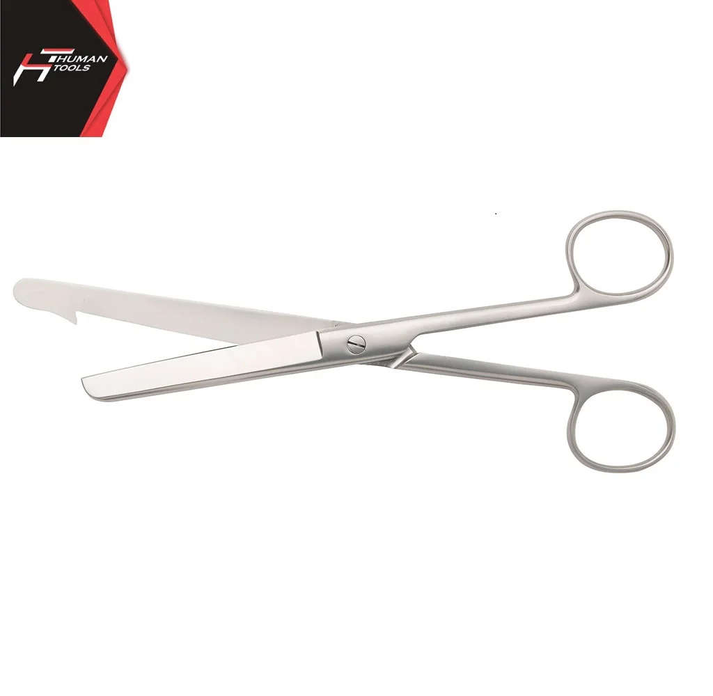 High Quality Stainless Steel Bowel Scissors Hook Ended Blade 210mm