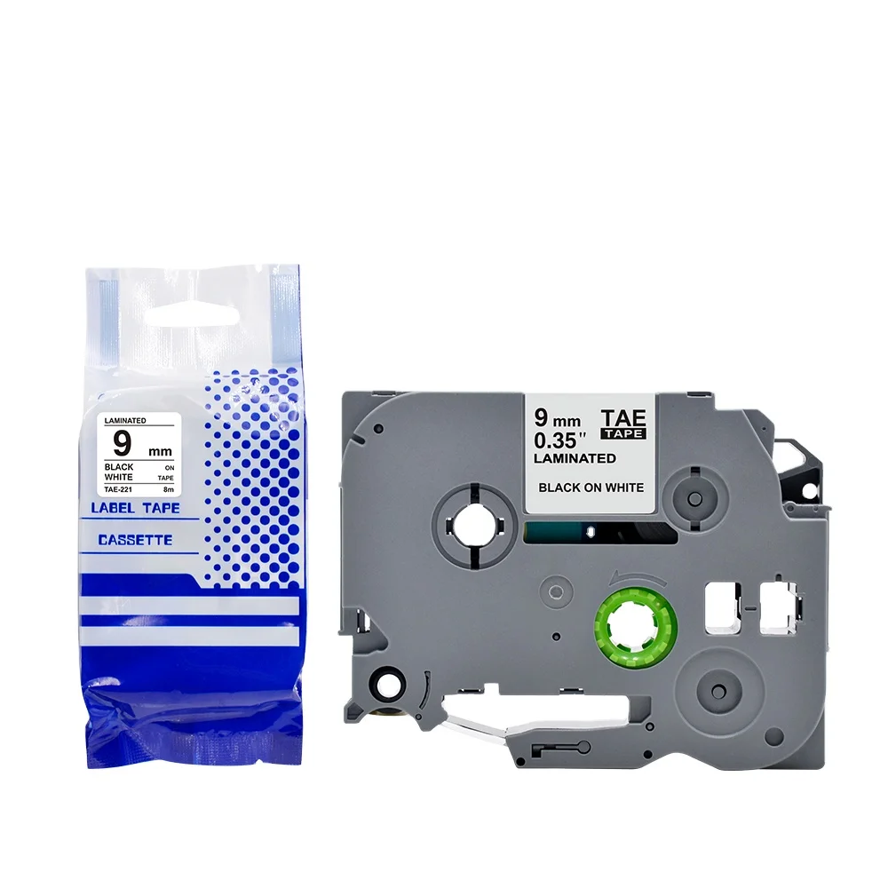 Tatrix TZ221 TZe221 TZ-221 TZe-221 9mm Black on White Compatible