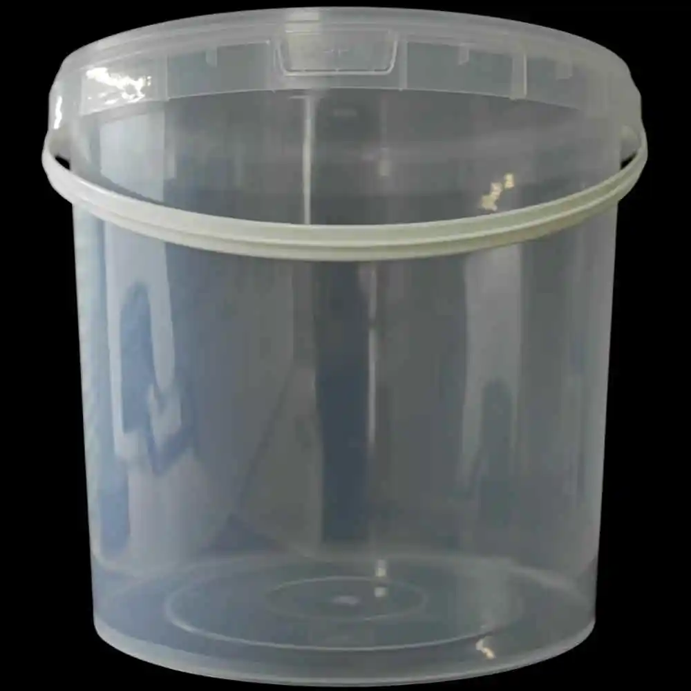 Clear 5 Gallon Bucket & Lid With Handle Transparent Durable Pp Plastic