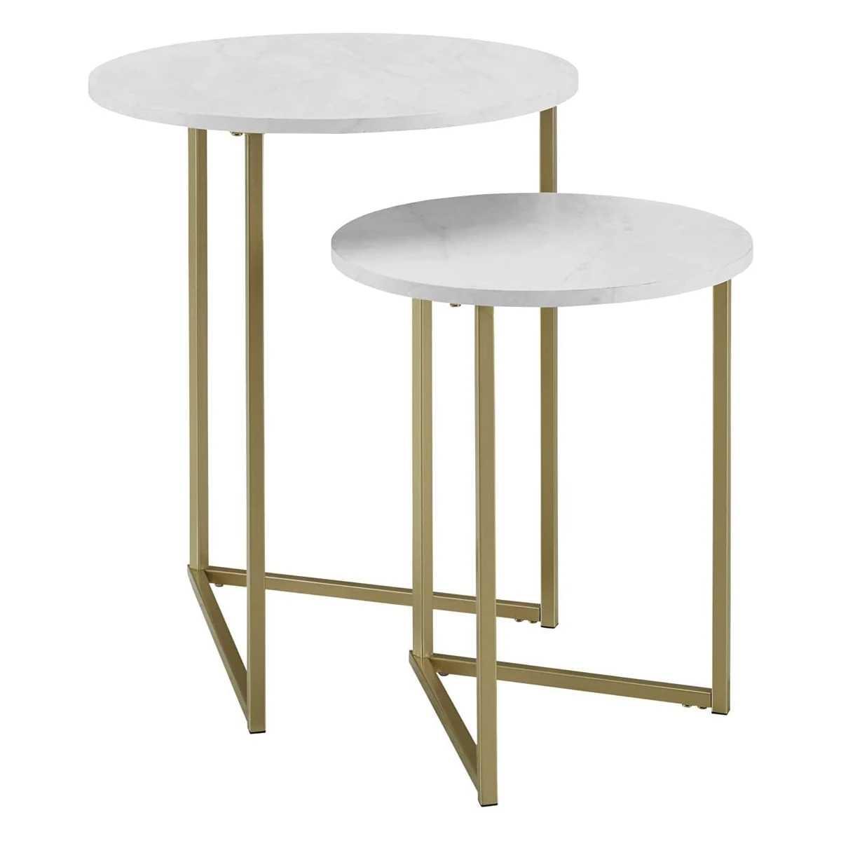 Modern Round Nesting Coffee Table For Living Room Set Of 2 Industrial Stacking Vintage Reclaimed