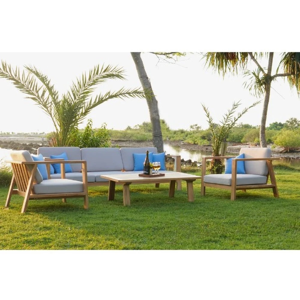 Teak Wood Garden Sofa Set Outdoor Modern Design For Uk Wholesaler Export Quality All Teak