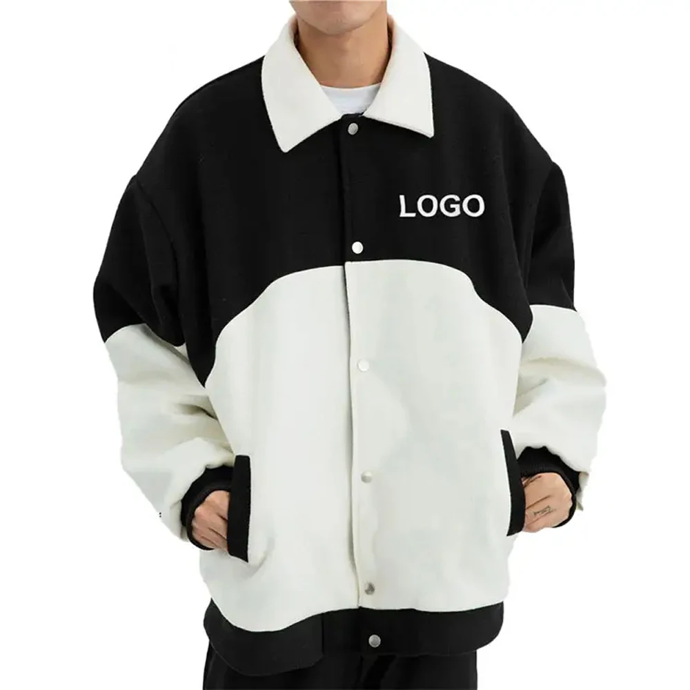 Boys Nylon Coaches Jackets Light Weight Simple Custom Logo Waterproof Button Up Polyester Mens