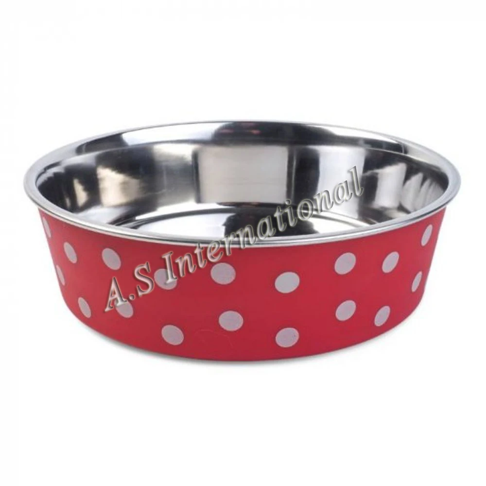 Image showcasing Hot Sale Metal Slow Feeder Dog Bowl Customized Color Printed Rubber ...