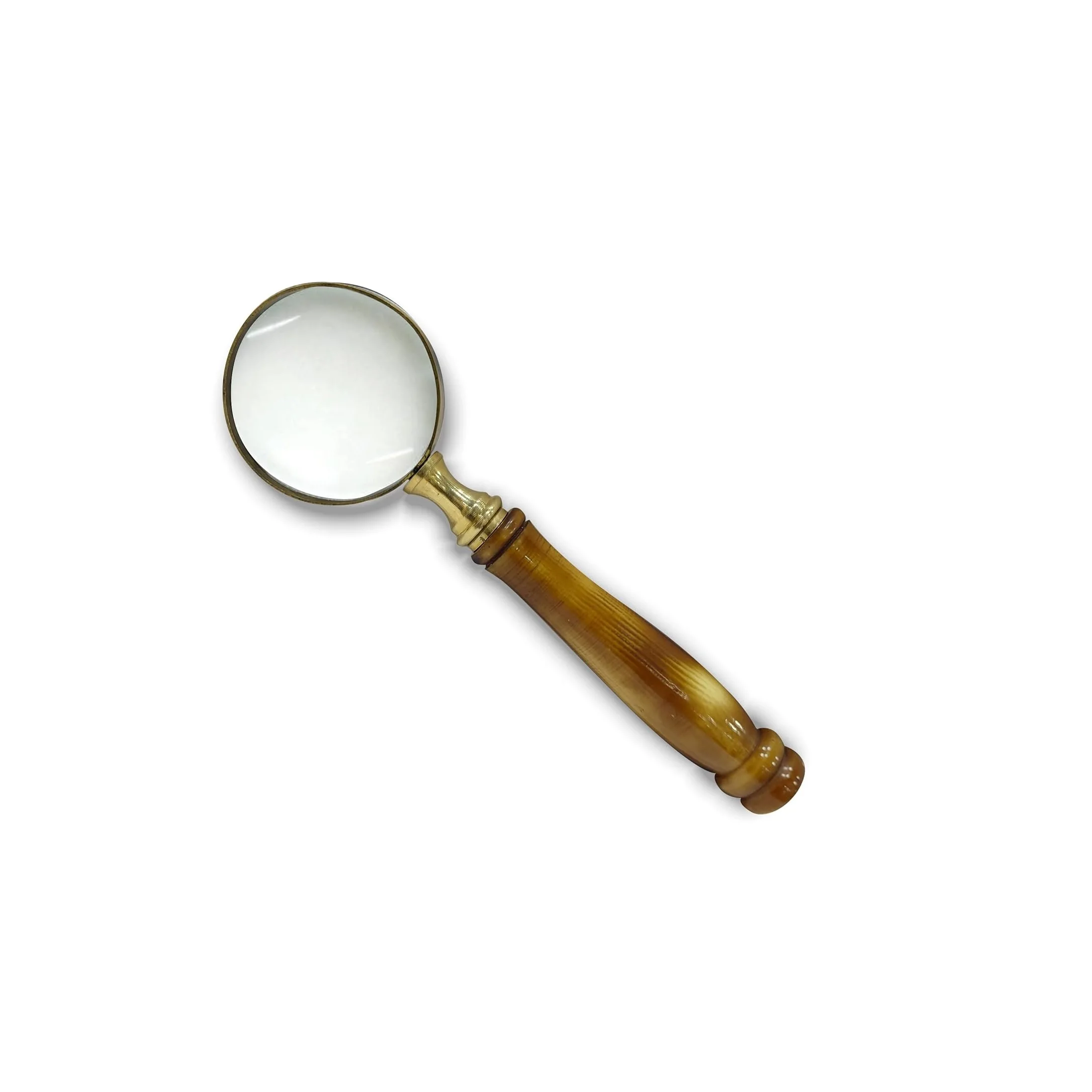 gola国际仿古黄铜戒指手持屏幕放大镜，直径为棕色手柄