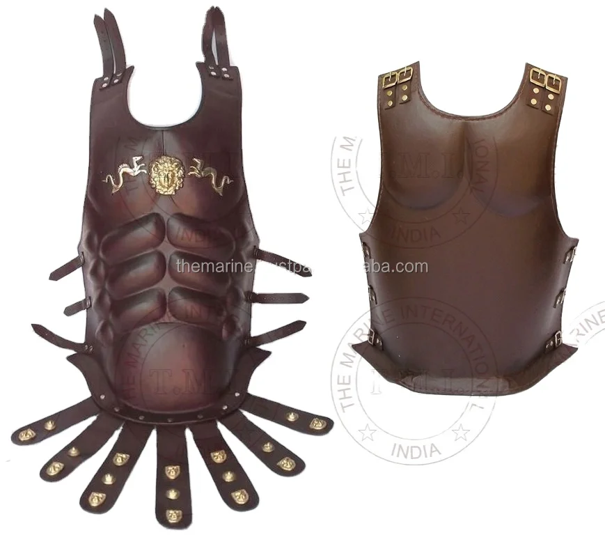 Details about   Medieval MUSCLES JACKET Wearable Armor Costume Leather Strap Copper Antique 