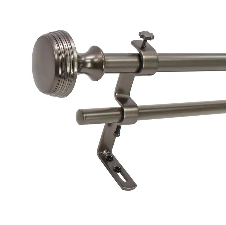 Bronze Steel Curtain Rod With Bracket For Home Decor Window Accessories Room Bathroom Living