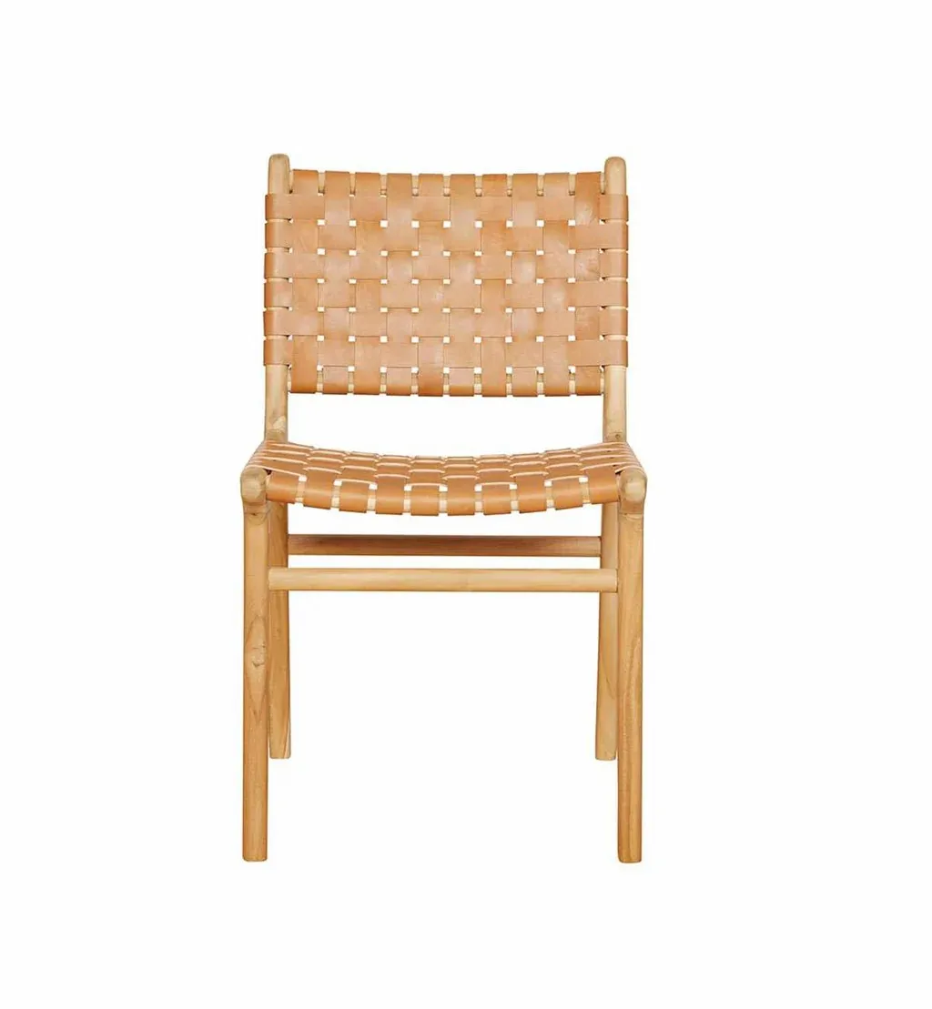 Elegant Woven Dining Chairs from Teak Wood - Scandinavian Style
