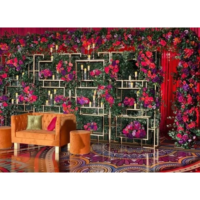 Metal Mandap Stage Stainless Steel Backdrop Beautifully Luxurious