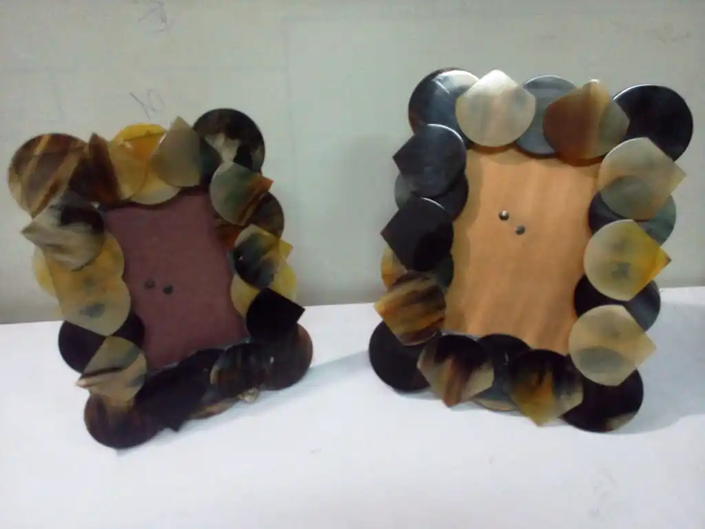 Wooden Real Horn Photo Frame High Quality Handmade Mdf Resin Photo