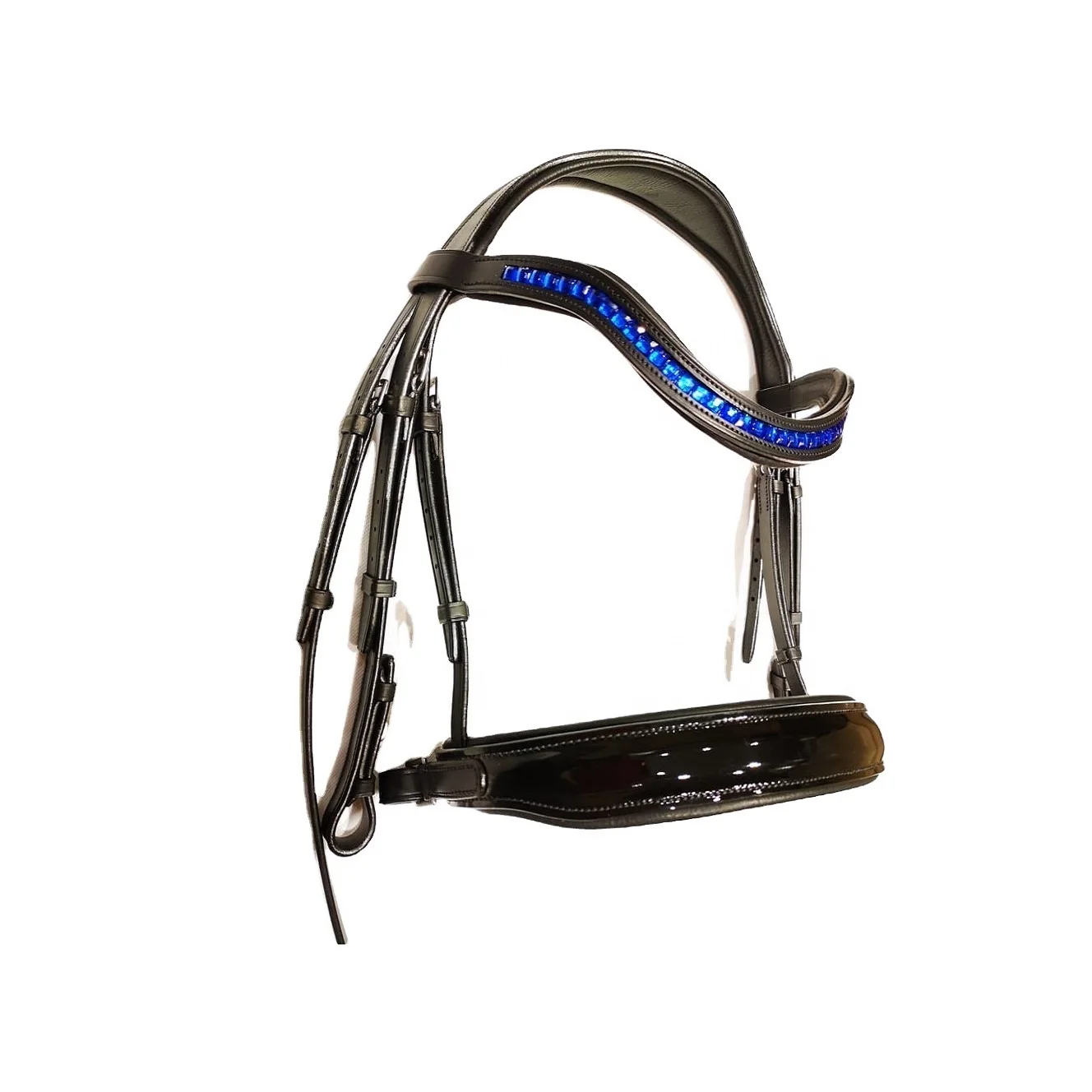 Premium Quality Soft Padded Anatomical Horse Bridle With Crystals