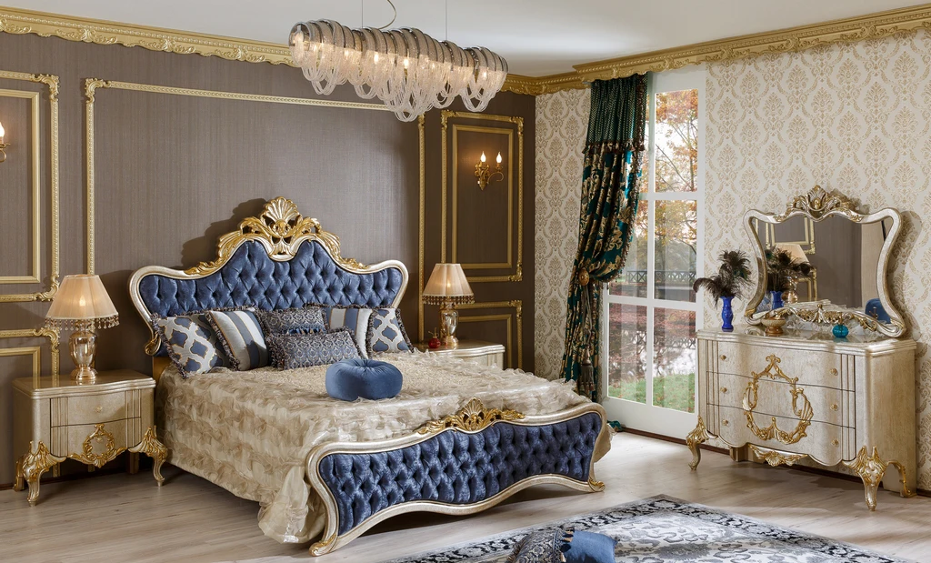 Merryana Turkish Model Wooden Bedroom Set with Luxurious Carvings ...