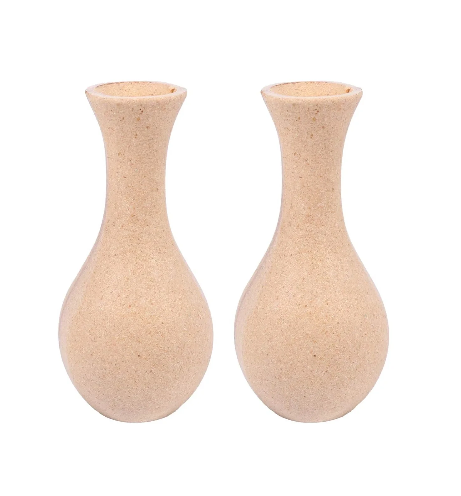 2pcs Unfinished Vase Wooden Flower Vase Handmade Floral Vase Natural