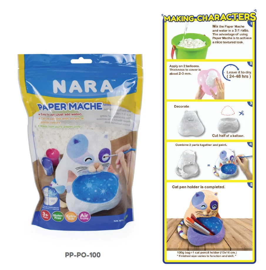 New Style Nara Paper Mache 100 G. Made Of Paper Pulp,Easy To Use Just