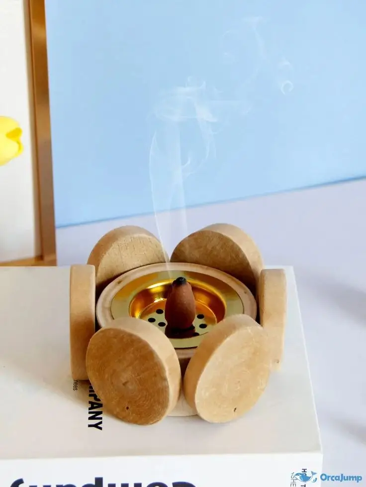 Acacia Wooden Incense Burner Wood Ash Catcher Handcrafted Incense Holder Natural Wood Censer