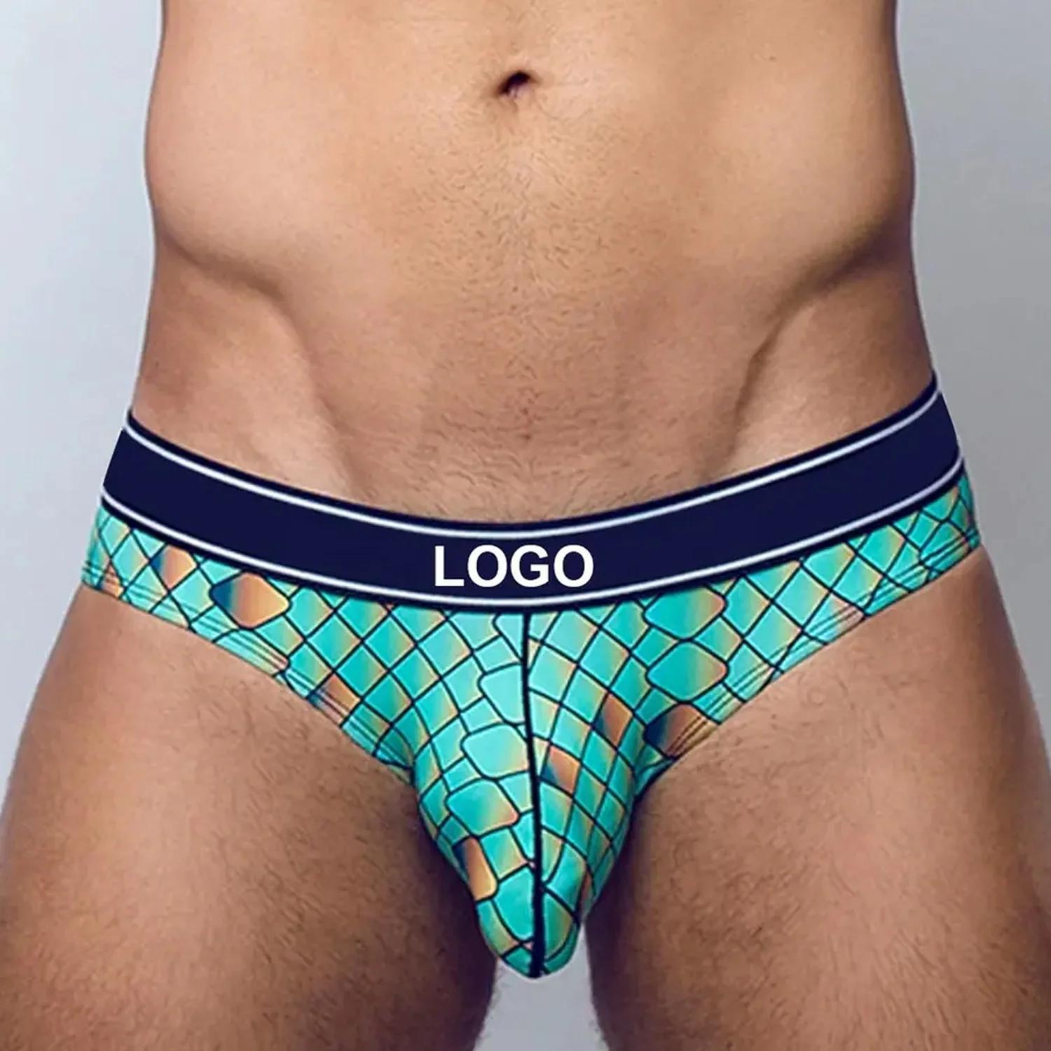 Personalized Logo Waistband Funny Print Men's Underwear Polyester