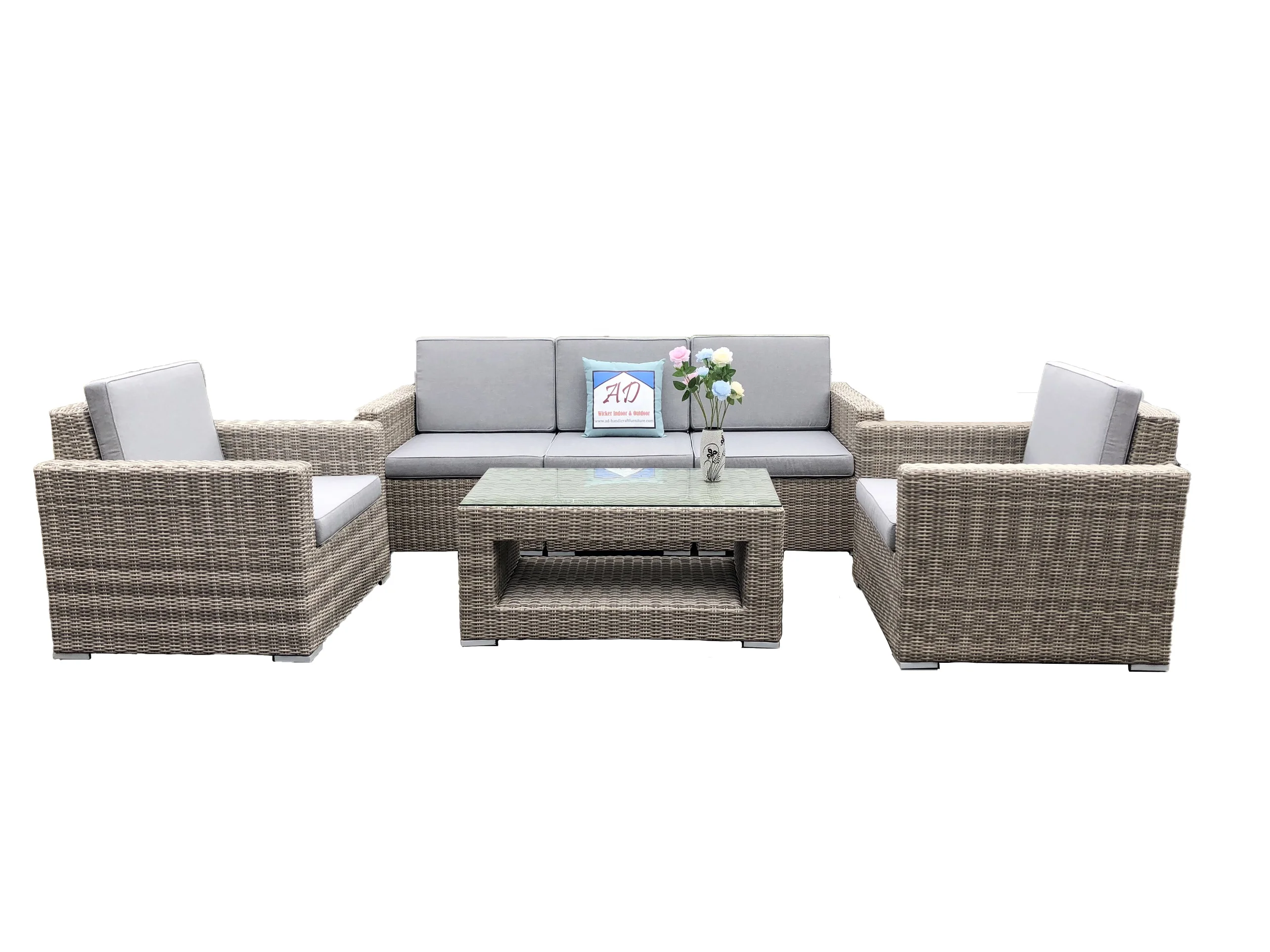 Psrfscn Single Sofa Rattan Wicker Sofa Outdoor Patio Garden Single Sofa Leisure Relaxing