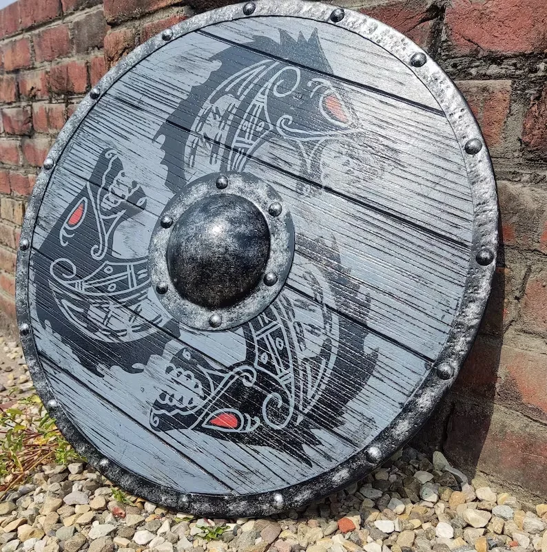 Medieval Viking Dragon Shields Henri Grey Wolf Authentic Battle Worn ...