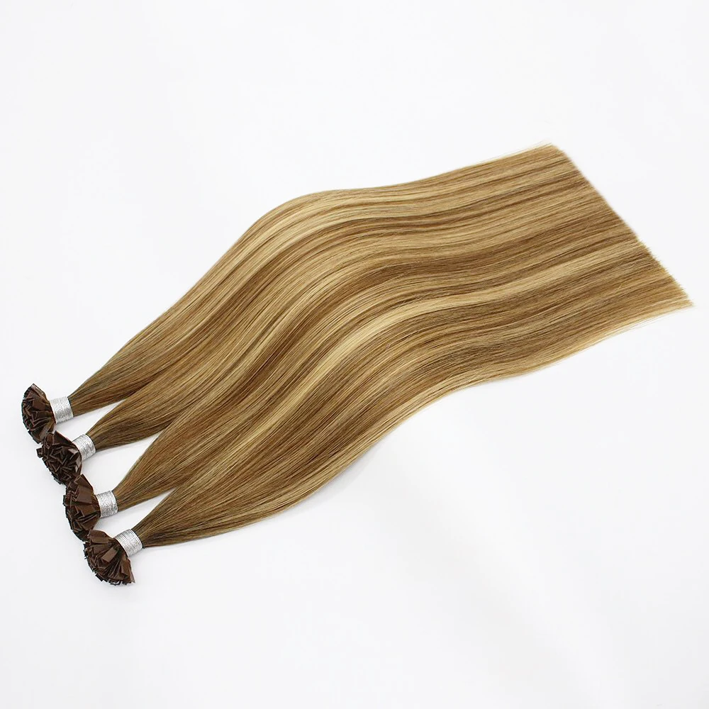Wholesale Keratin Flat Tip Hair Extensions Human Hair Double Drawn Remy Keratin Hair Extensions