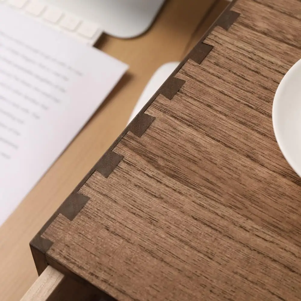 Wood 2 Drawer Desktop Organizer Desk Storage Box For Kitchen