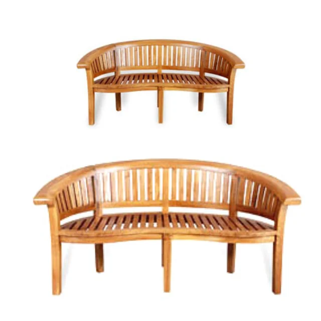 Teak Wood Outdoor Peanut Bench Design For Garden And Patio Furniture