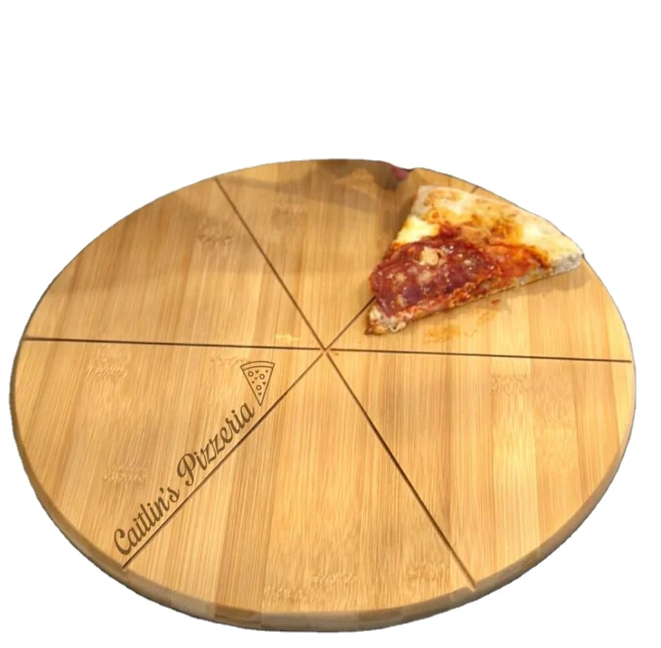 Novelty Natural Color Glazed Catering Tableware Pizza Hotel Round Wood