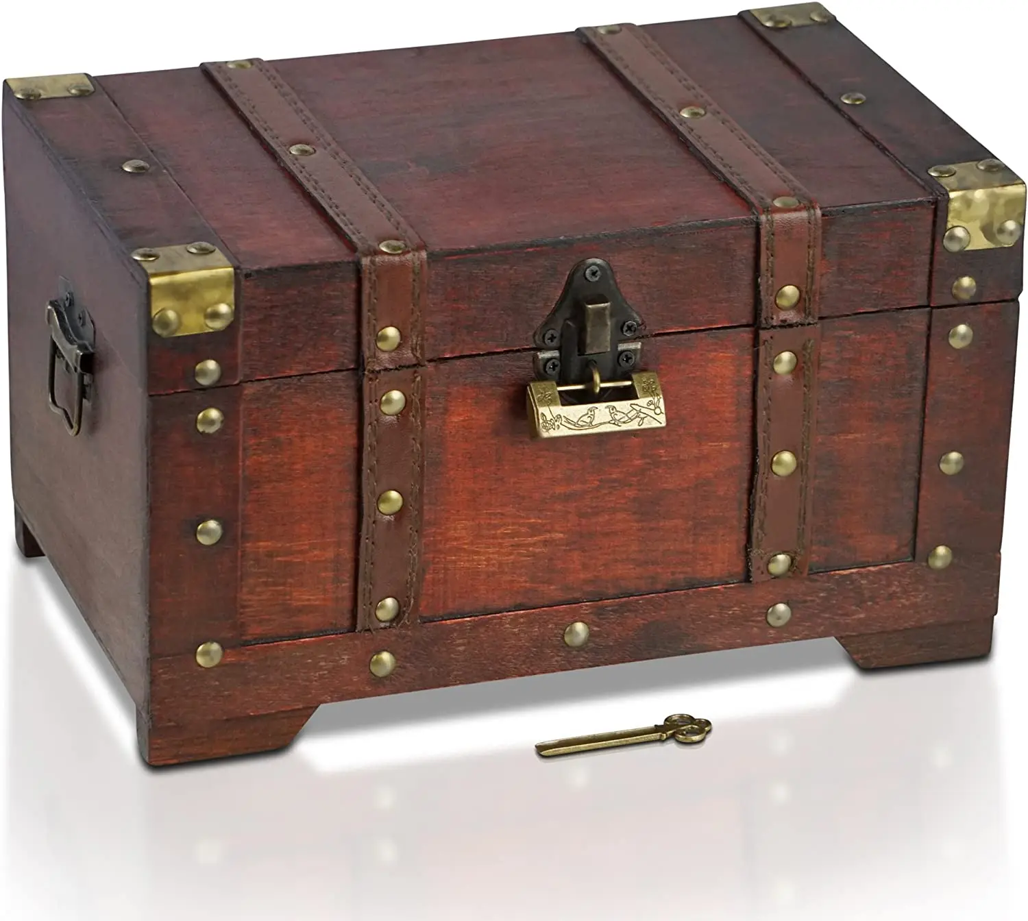 Pirate Treasure Chest Storage Box Miami 11x6.7x6.3 Durable Wooden