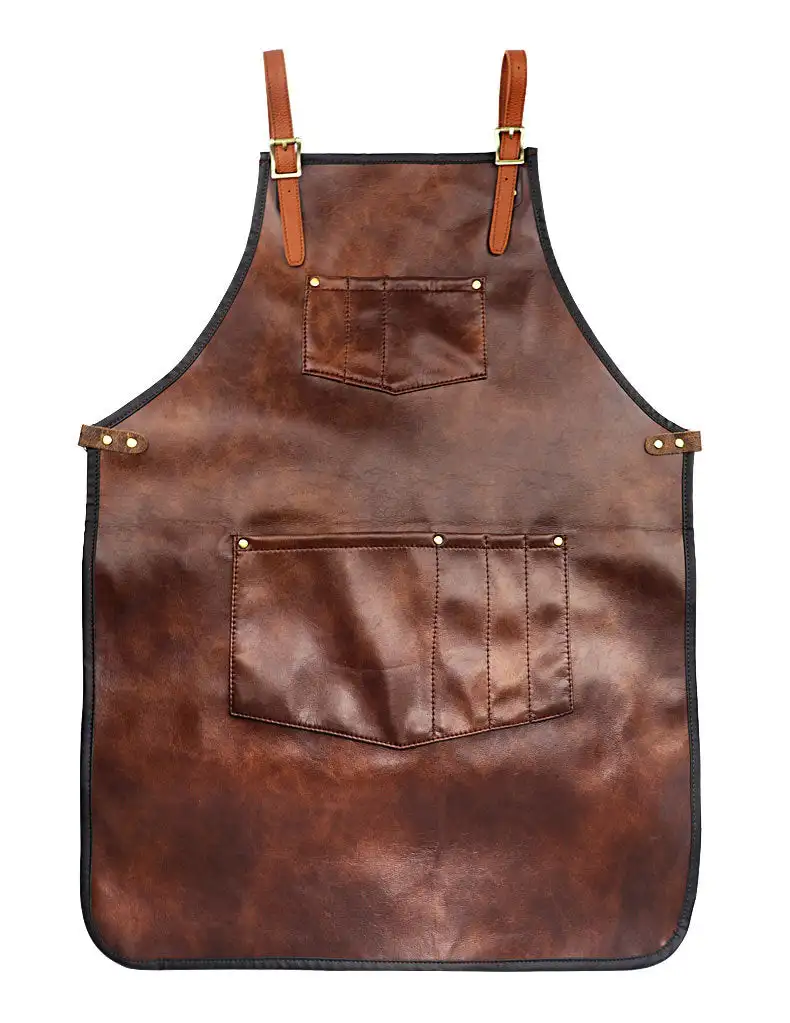 Wholesale Top Quality Unisex Genuine Leather Apron With Adjustable ...