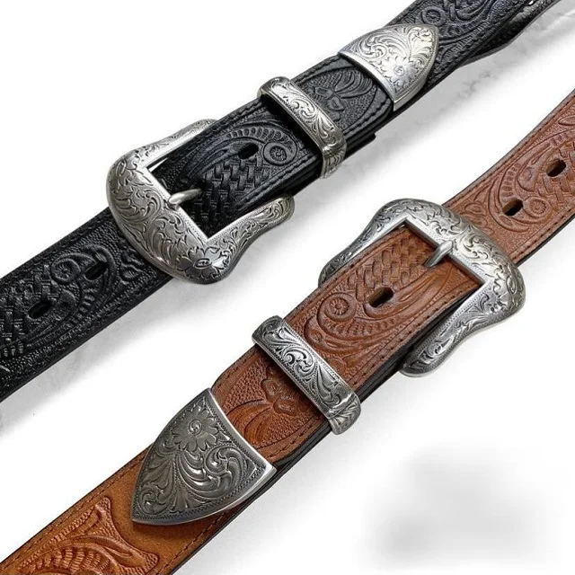 Full Grain Genuine Leather One Piece Leather Western Tooling Belt Hand ...