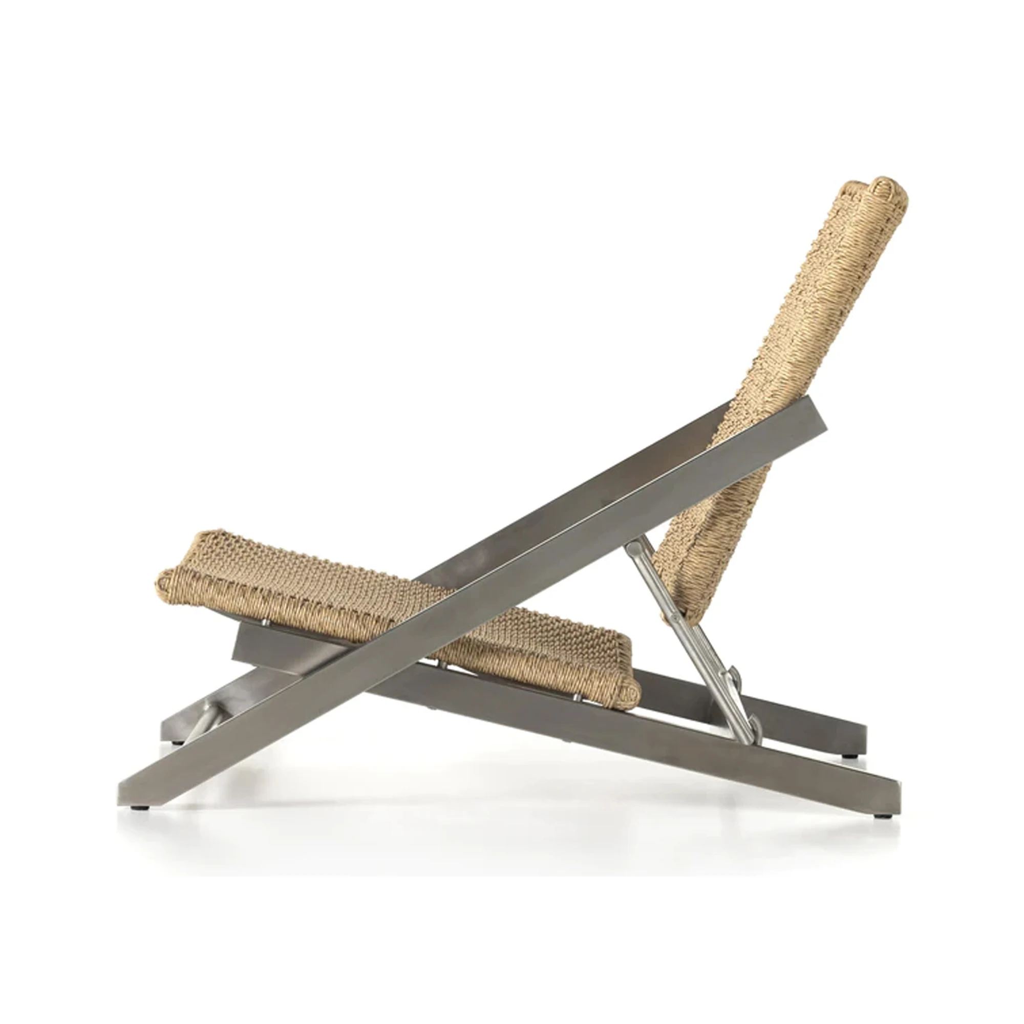 Outdoor Folding Chair Stainless Frame With Rattan Lounge Chair Julio