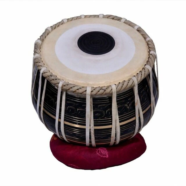 Tabla Drum Set Black Painted Designer Brass Bayan Sheesham Dayan With