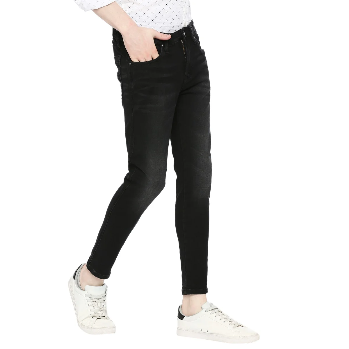 Denim Jeans Wholesale Seller Formal Style Coal Black Javelin Fit Solid