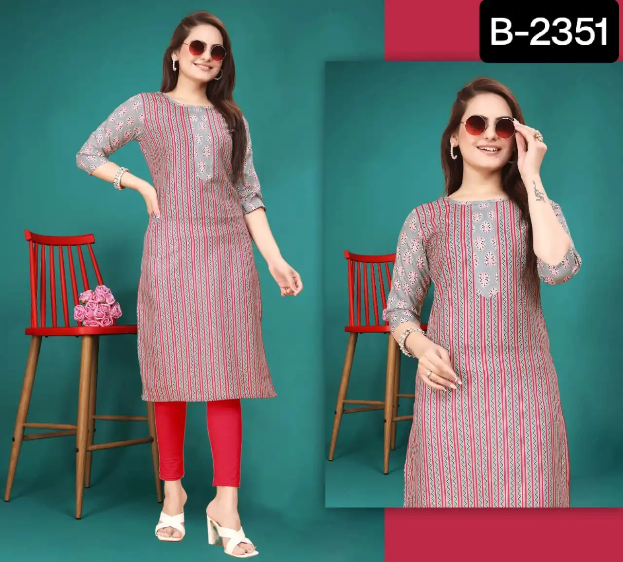 Trendy Women Wear Fancy Ruby Cotton Kurtis With Digital Print Work Low