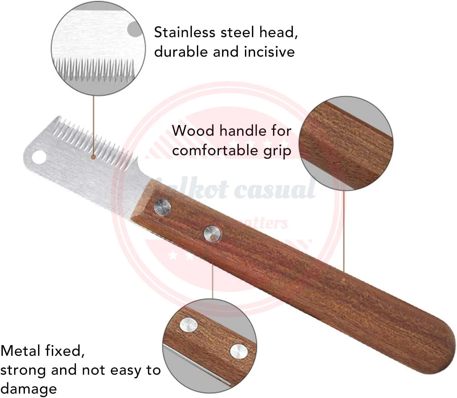 Pet Professional Stripping Dog Knife\dog Grooming Stripping Knife With Wooden Handle For Pets