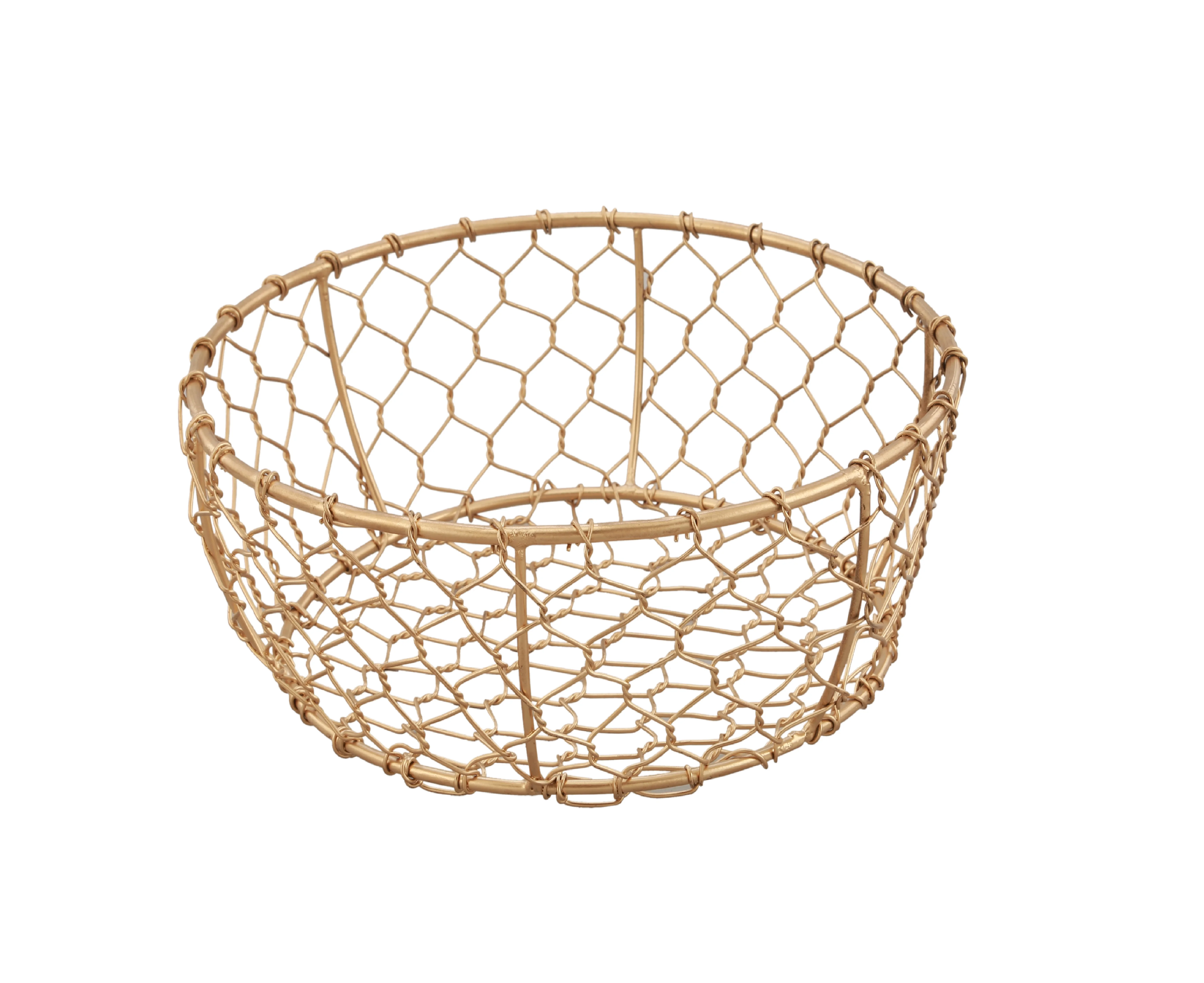 Round Iron Wire Basket Powder Coated For Kitchen And Multipurpose