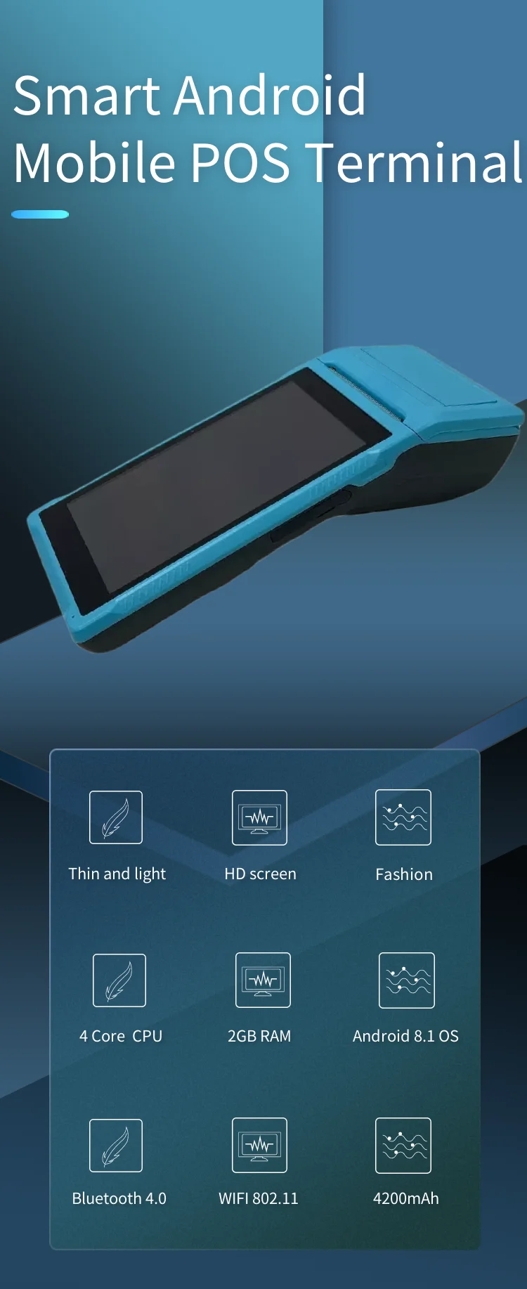 All In One Handheld Pda Printer Smart Pos Terminal Wireless Portable