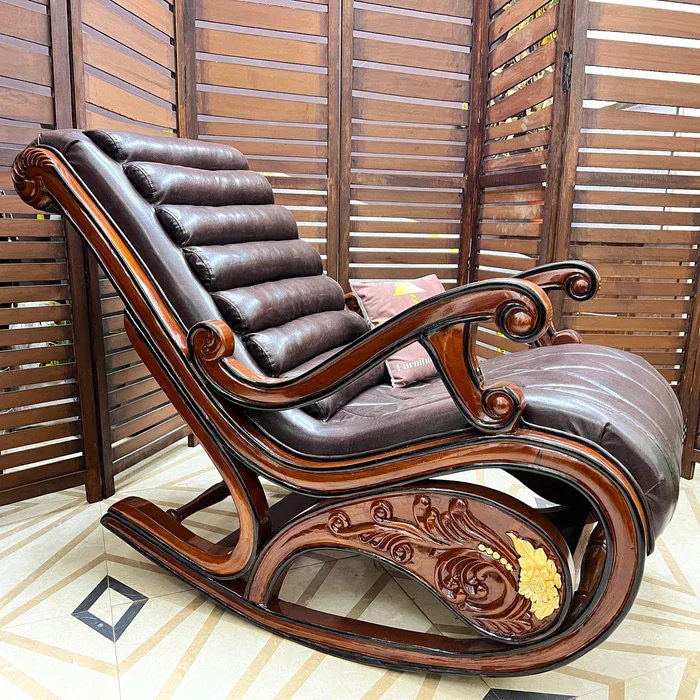 Teak Wood Antique Style Rocking Chair Solid Teak Wood Vintage Style ...