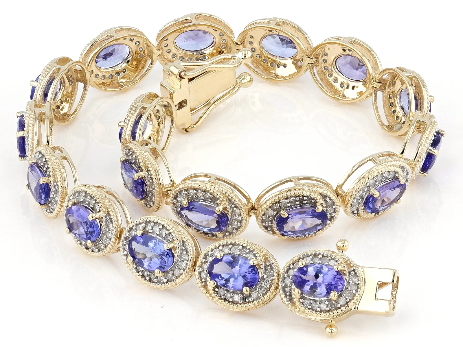 Blue Tanzanite 10k Yellow Gold Bracelet | Elegant Gemstone Fine Jewelry ...