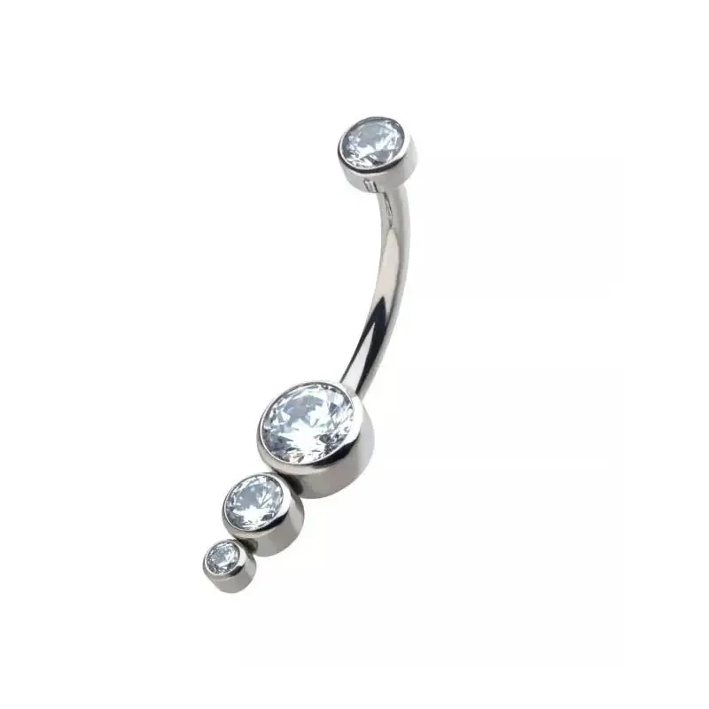 14g Internally Threaded Silver Titanium Navel Rings Belly Button